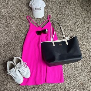 Bright pink dress